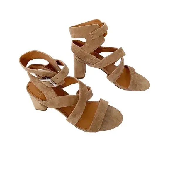Franco Sarto Tristan Block Heel Sandal 8.5 Tan NEW - Picture 7 of 10